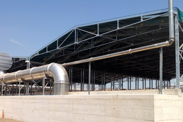个性化，创新的篷房用于覆盖净水处理设备，位于靠近意大利亚历山德里亚的托尔托纳